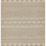 Covor bej modern outdoor model geometric Varanda Beige Diamond 2 mm 240×340 cm VARA240340VA02