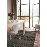 Covor negru modern outdoor model geometric Varanda Black Stripe 2 mm 200x290 cm VARA200290VA03