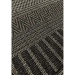 Covor negru modern outdoor model geometric Varanda Black Stripe 2 mm 200x290 cm VARA200290VA03