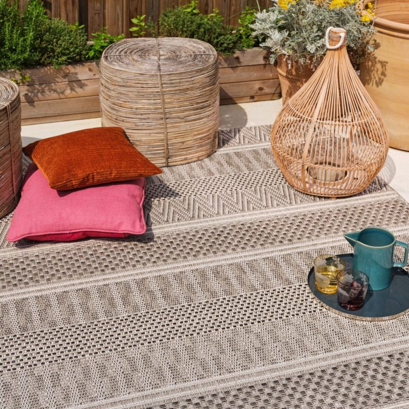 Covor natural modern outdoor model geometric Varanda Natural Stripe 2 mm 240x340 cm VARA240340VA04 - imagine 3