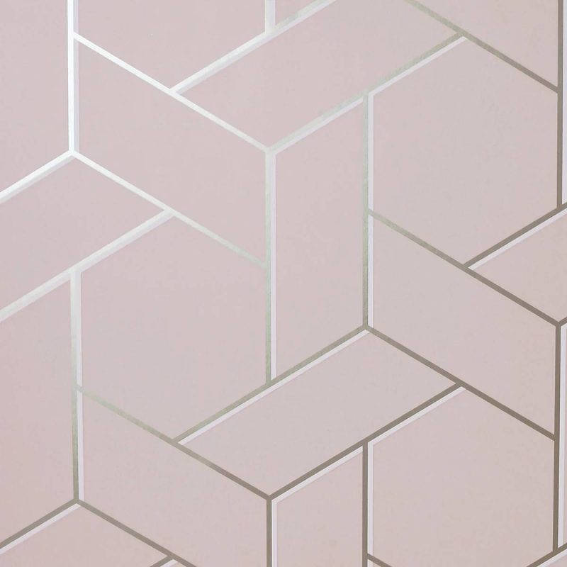 Tapet Arthouse Parquet Geo Pink & Rose Checks and Geos color Pink 1005 mm x 53 cm