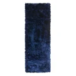 Covor pufos albastru modern model uni Whisper Navy Blue 40 mm 65x135 cm WHIS065135BLUE