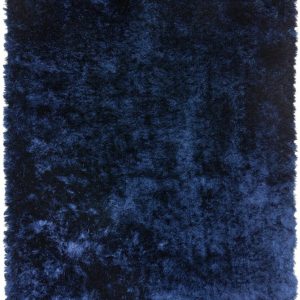Covor pufos albastru modern model uni Whisper Navy Blue 40 mm 65x135 cm WHIS065135BLUE