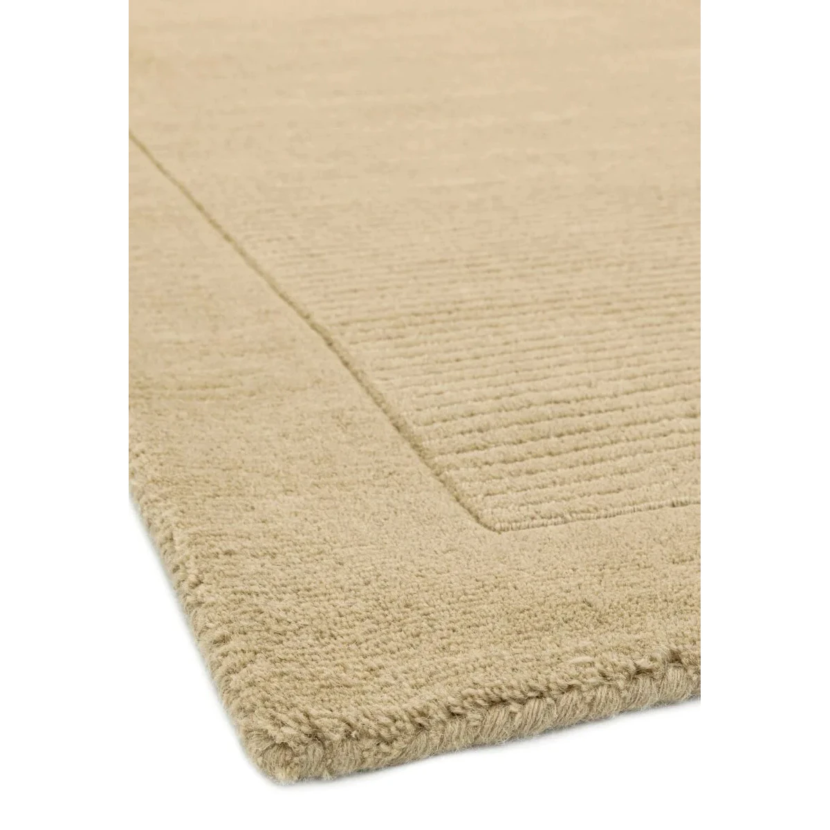 Covor pufos bej din lână lucrat manual modern model uni York Runner Beige 9 mm 068x240 cm YORK068240BEIG