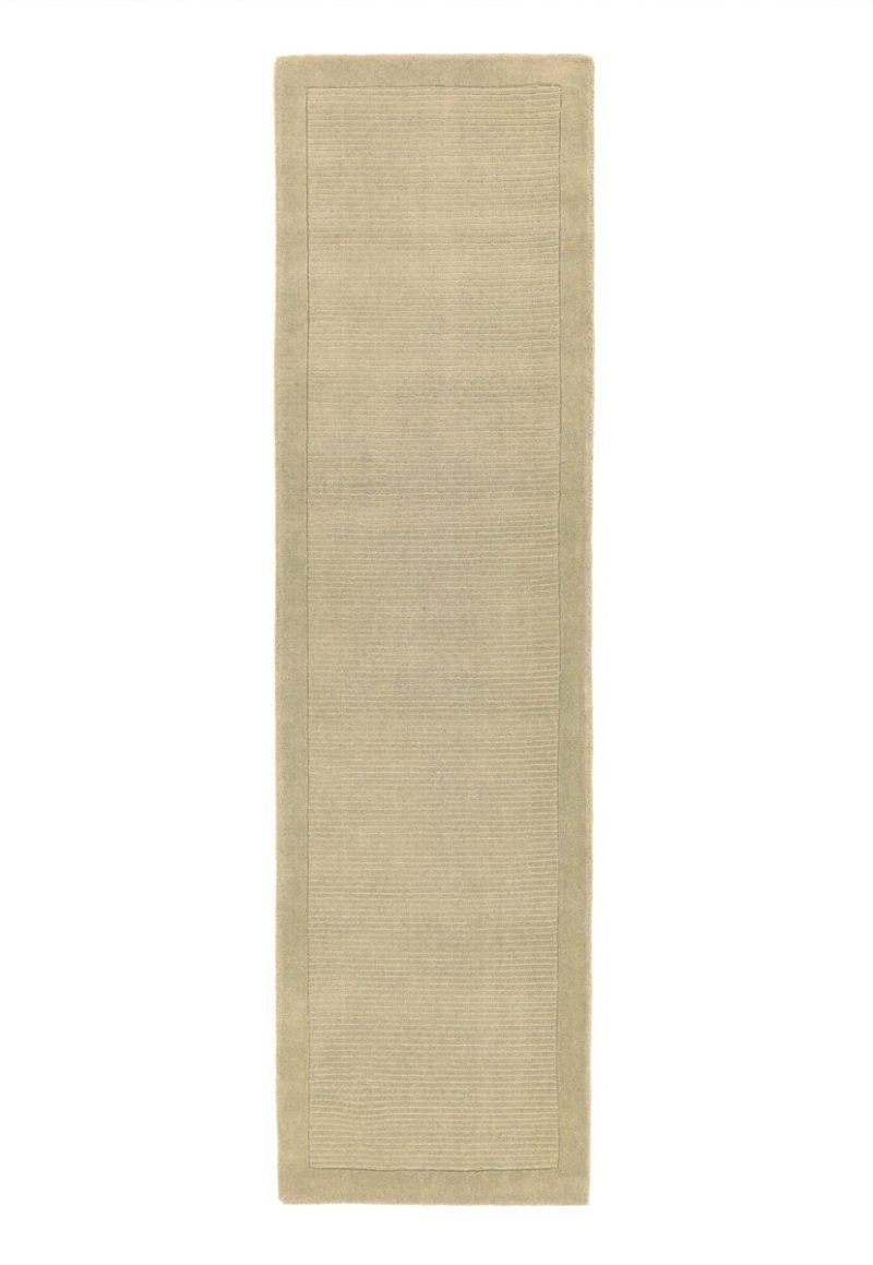 Covor pufos bej din lână lucrat manual modern model uni York Runner Beige 9 mm 068x240 cm YORK068240BEIG