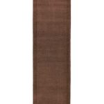 Covor pufos maro din lână lucrat manual modern model uni York Runner Chocolate 9 mm 068×240 cm YORK068240CHOC