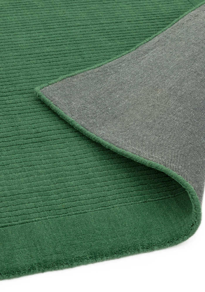 Covor pufos verde din lână lucrat manual modern model uni York Runner Green 9 mm 068x240 cm YORK068240GREE - imagine 7