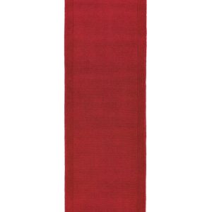 Covor pufos din lână lucrat manual modern model uni York Runner Poppy 9 mm 068x240 cm YORK068240POPP
