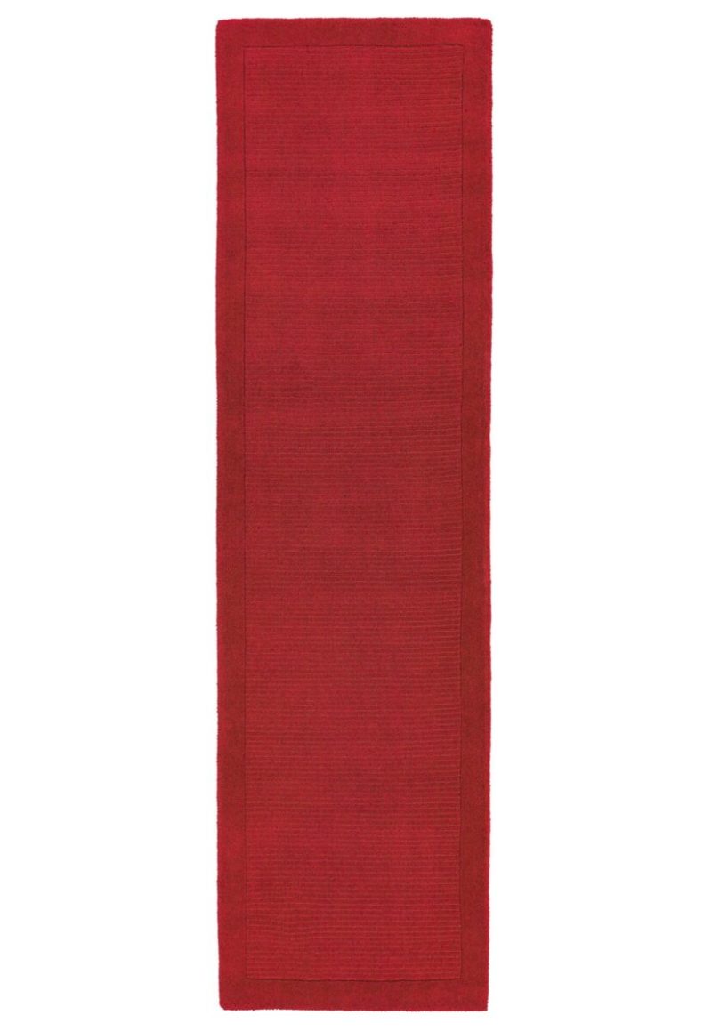 Covor pufos din lână lucrat manual modern model uni York Runner Poppy 9 mm 068x240 cm YORK068240POPP