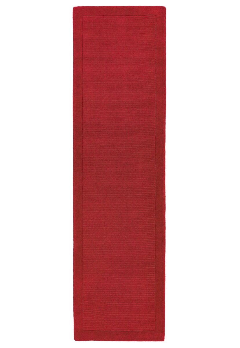 Covor pufos din lână lucrat manual modern model uni York Runner Poppy 9 mm 068x240 cm YORK068240POPP