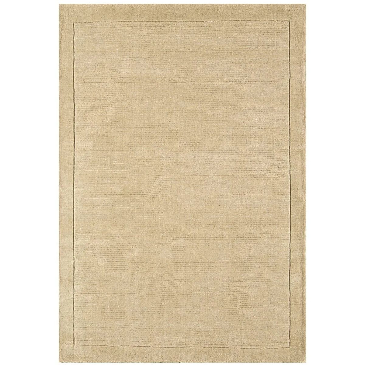 Covor pufos bej din lână lucrat manual modern model uni York Beige 9 mm 160x230 cm YORK160230BEIG