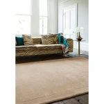 Covor pufos bej din lână lucrat manual modern model uni York Beige 9 mm 80x150 cm YORK080150BEIG
