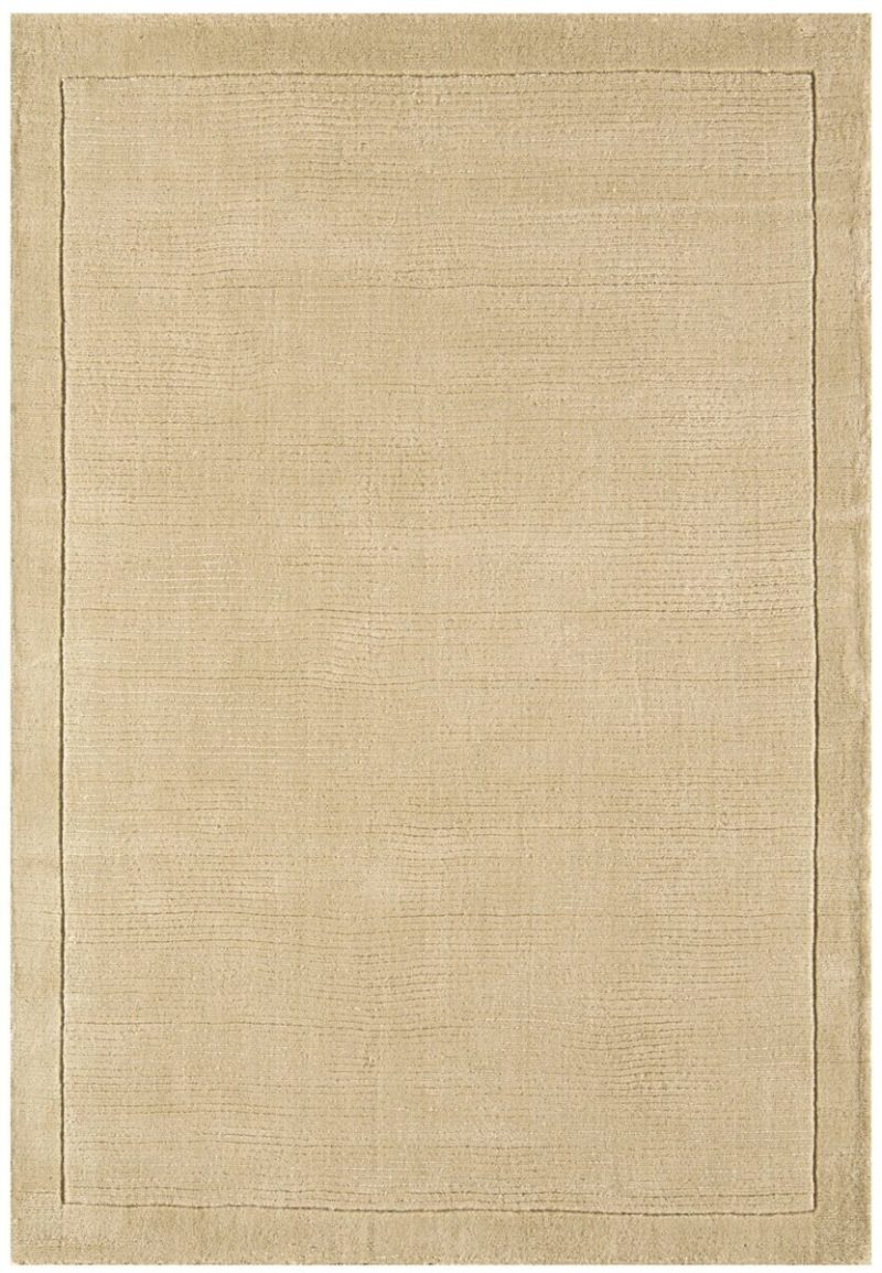 Covor pufos bej din lână lucrat manual modern model uni York Beige 9 mm 200x290 cm YORK200290BEIG
