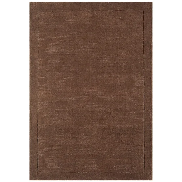 Covor pufos maro din lână lucrat manual modern model uni York Chocolate 9 mm 160x230 cm YORK160230CHOC