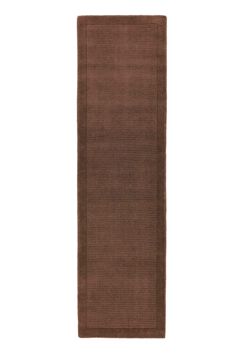 Covor pufos maro din lână lucrat manual modern model uni York Chocolate 9 mm 60x120 cm YORK060120CHOC - imagine 5