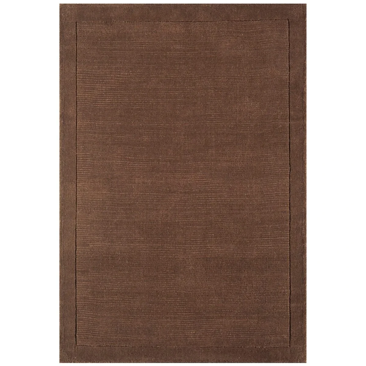 Covor pufos maro din lână lucrat manual modern model uni York Chocolate 9 mm 200x290 cm YORK200290CHOC
