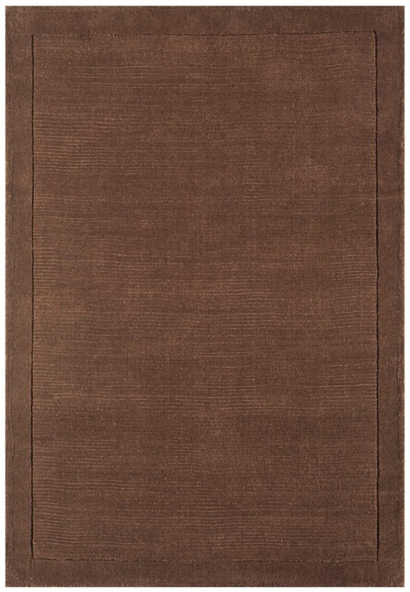 Covor pufos maro din lână lucrat manual modern model uni York Chocolate 9 mm 200x290 cm YORK200290CHOC