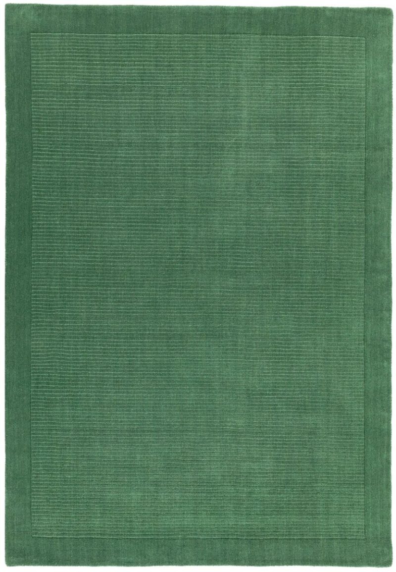 Covor pufos verde din lână lucrat manual modern model uni York Forest Green 9 mm 200x290 cm YORK200290FORE - imagine 2