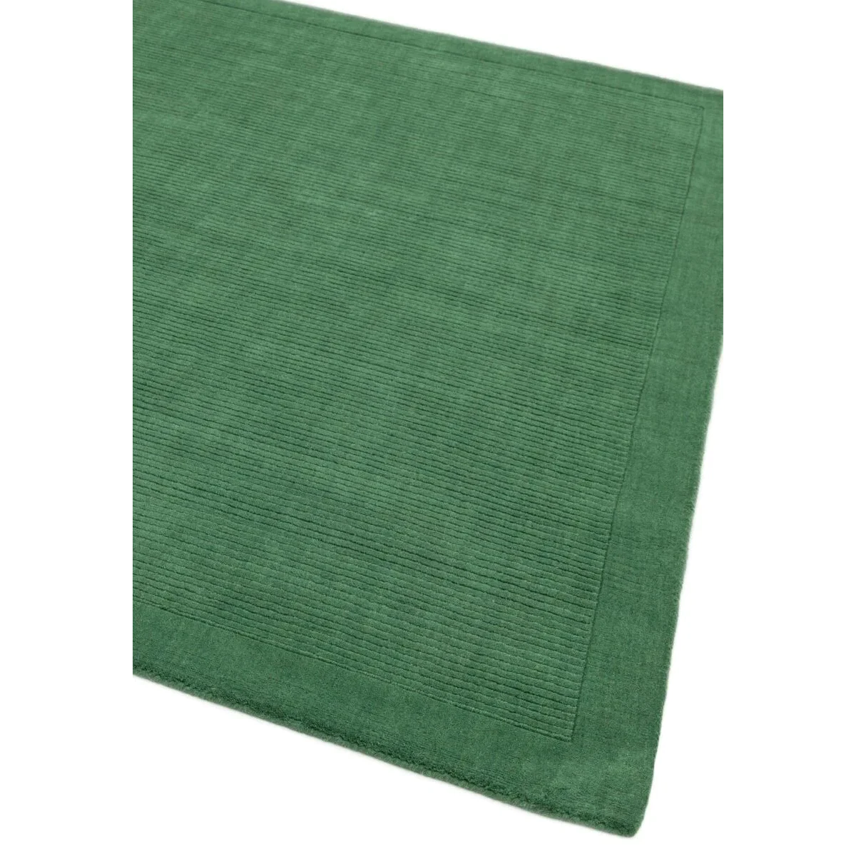 Covor pufos verde din lână lucrat manual modern model uni York Forest Green 9 mm 200x290 cm YORK200290FORE