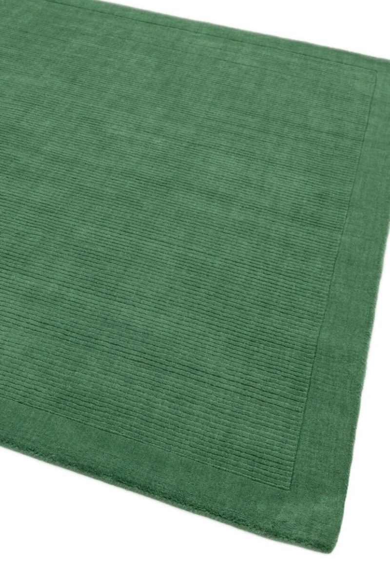 Covor pufos verde din lână lucrat manual modern model uni York Forest Green 9 mm 200x290 cm YORK200290FORE - imagine 4