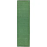 Covor pufos verde din lână lucrat manual modern model uni York Forest Green 9 mm 200x290 cm YORK200290FORE