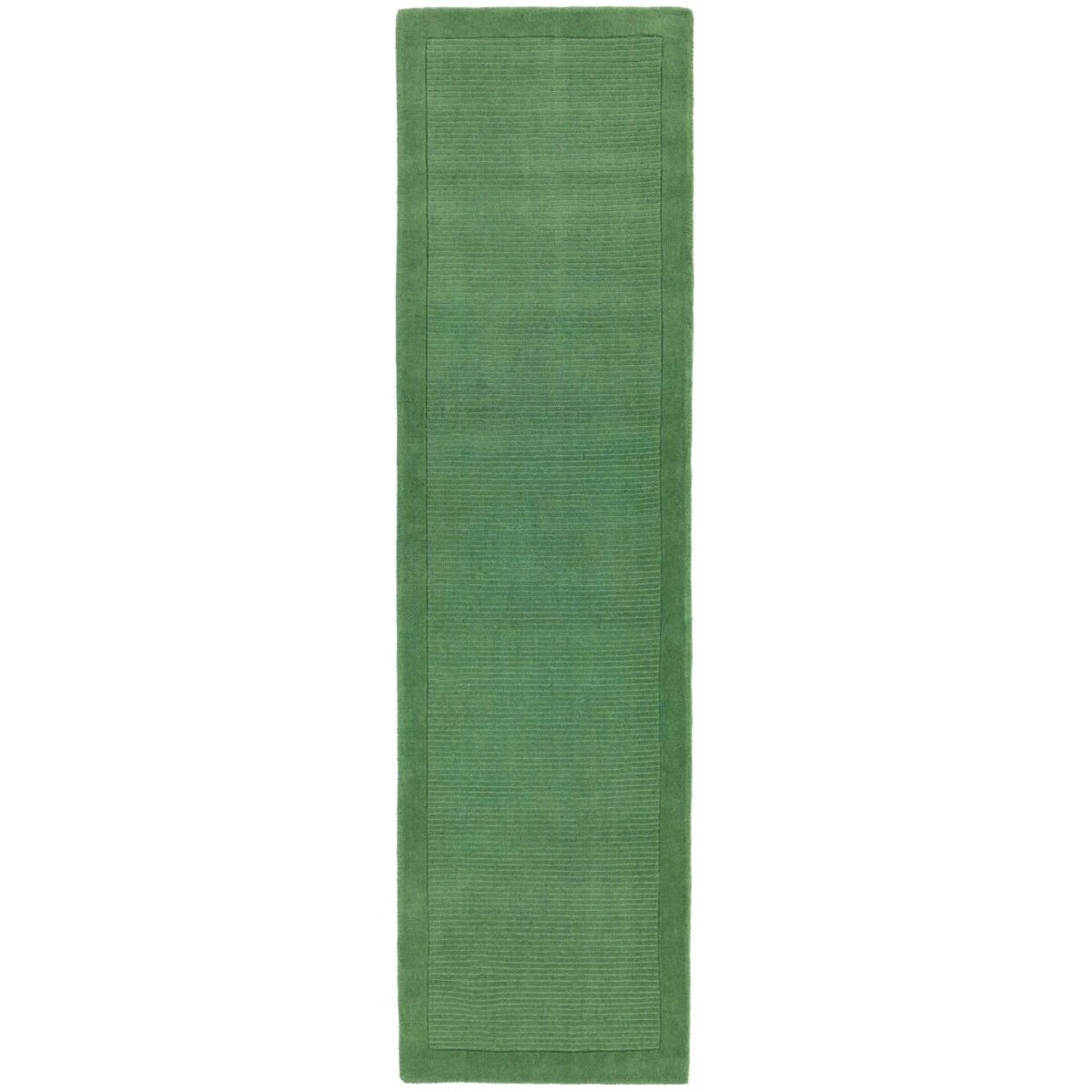 Covor pufos verde din lână lucrat manual modern model uni York Forest Green 9 mm 200x290 cm YORK200290FORE