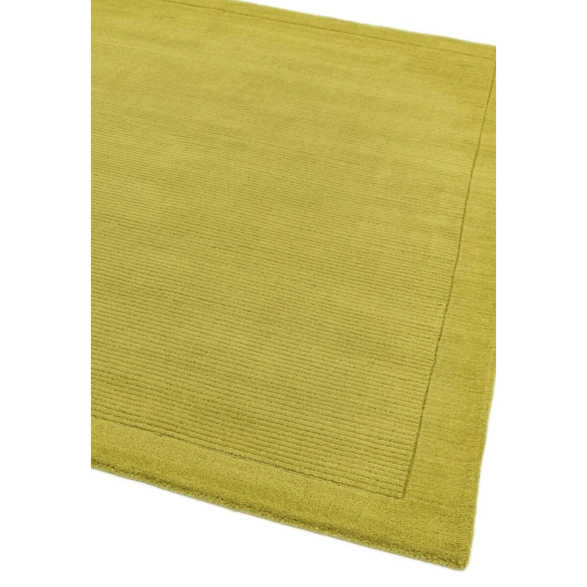 Covor pufos verde din lână lucrat manual modern model uni York Green 9 mm 200x290 cm YORK200290GREE