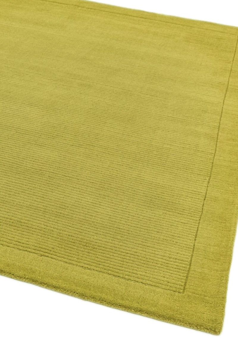 Covor pufos verde din lână lucrat manual modern model uni York Green 9 mm 80x150 cm YORK080150GREE - imagine 3