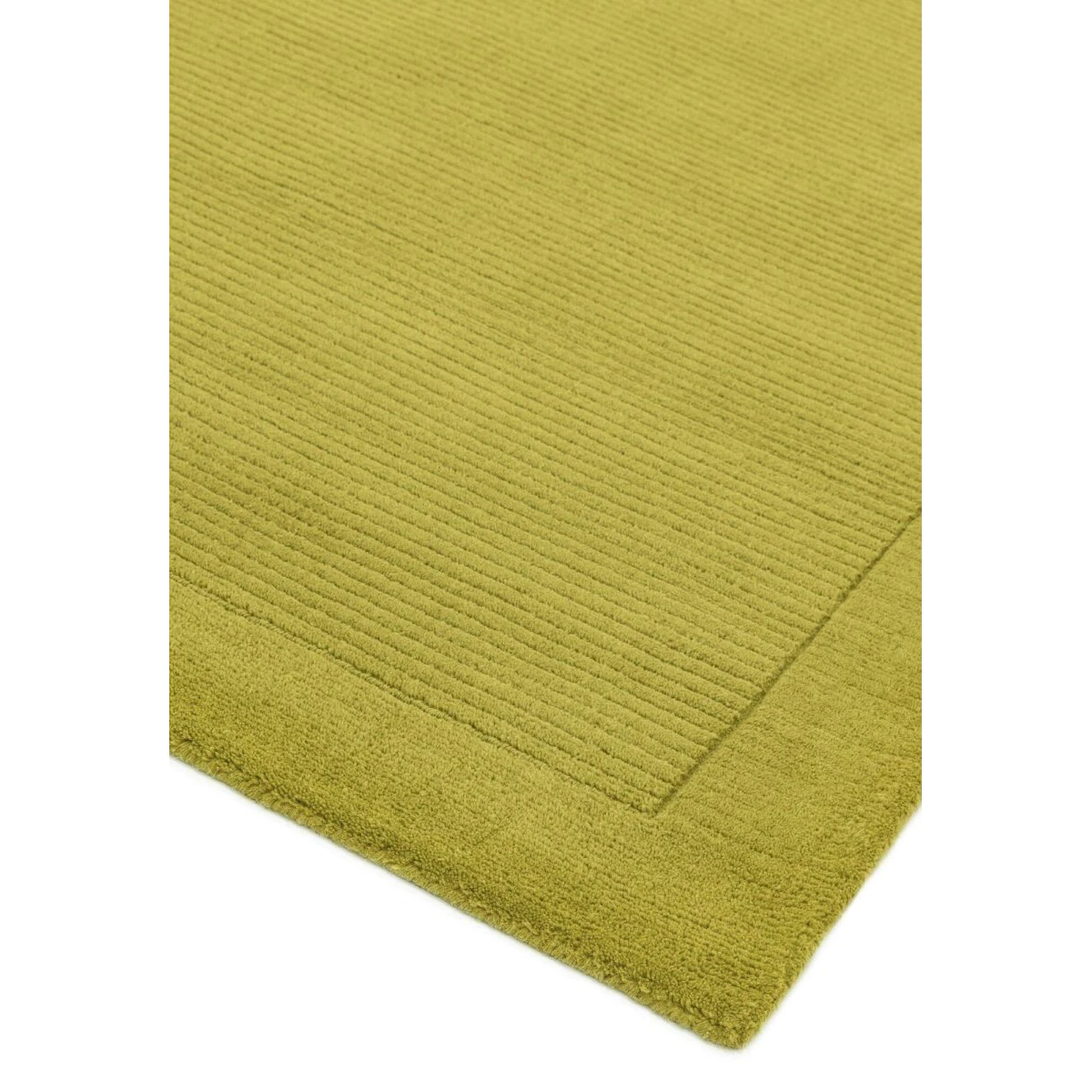 Covor pufos verde din lână lucrat manual modern model uni York Green 9 mm 200x290 cm YORK200290GREE