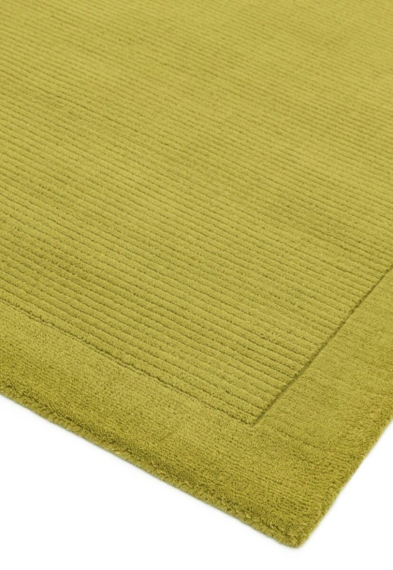 Covor pufos verde din lână lucrat manual modern model uni York Green 9 mm 80x150 cm YORK080150GREE - imagine 4