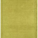 Covor pufos verde din lână lucrat manual modern model uni York Green 9 mm 160x230 cm YORK160230GREE