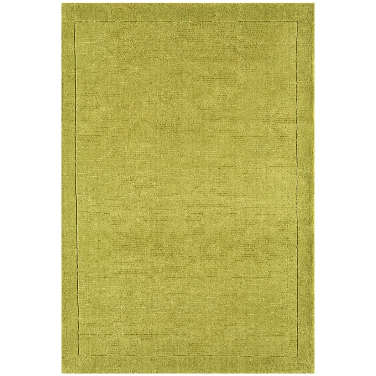 Covor pufos verde din lână lucrat manual modern model uni York Green 9 mm 80x150 cm YORK080150GREE