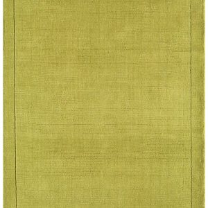 Covor pufos verde din lână lucrat manual modern model uni York Green 9 mm 80x150 cm YORK080150GREE