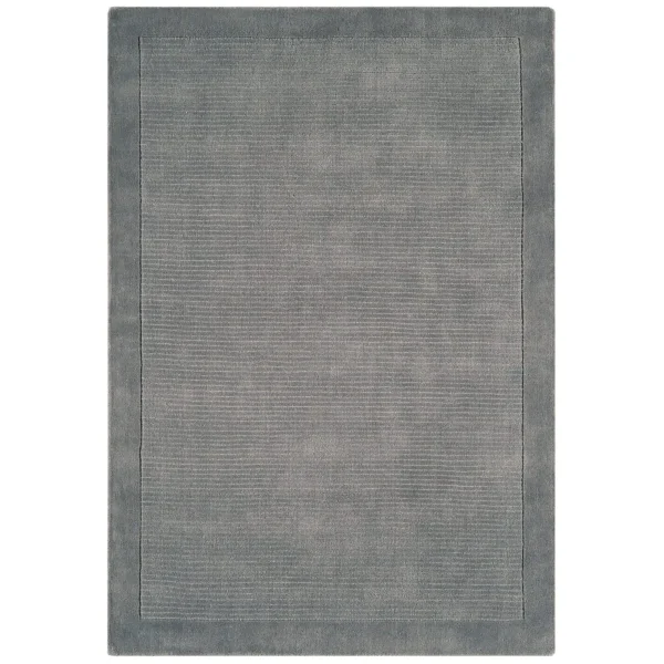 Covor pufos gri din lână lucrat manual modern model uni York Grey 9 mm 60x120 cm YORK060120GREY