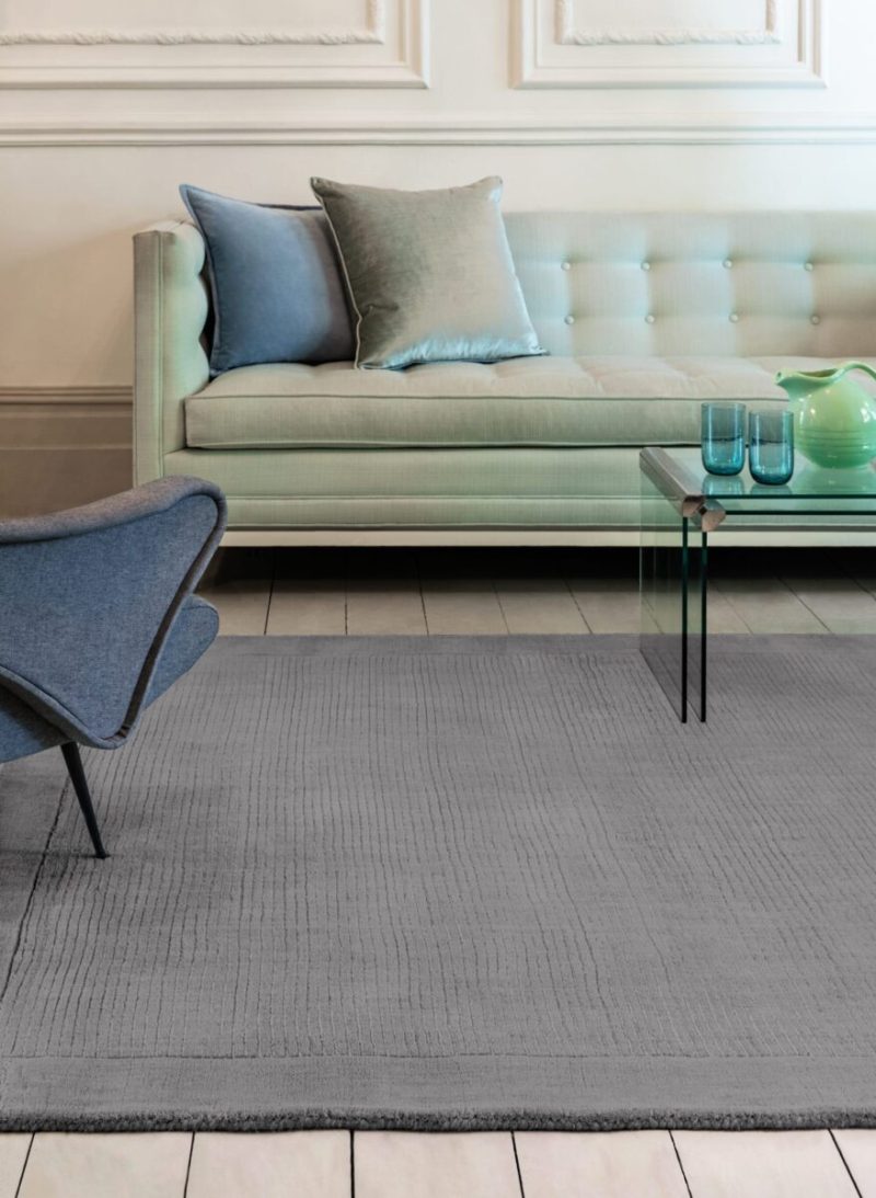 Covor pufos gri din lână lucrat manual modern model uni York Grey 9 mm 160x230 cm YORK160230GREY - imagine 3
