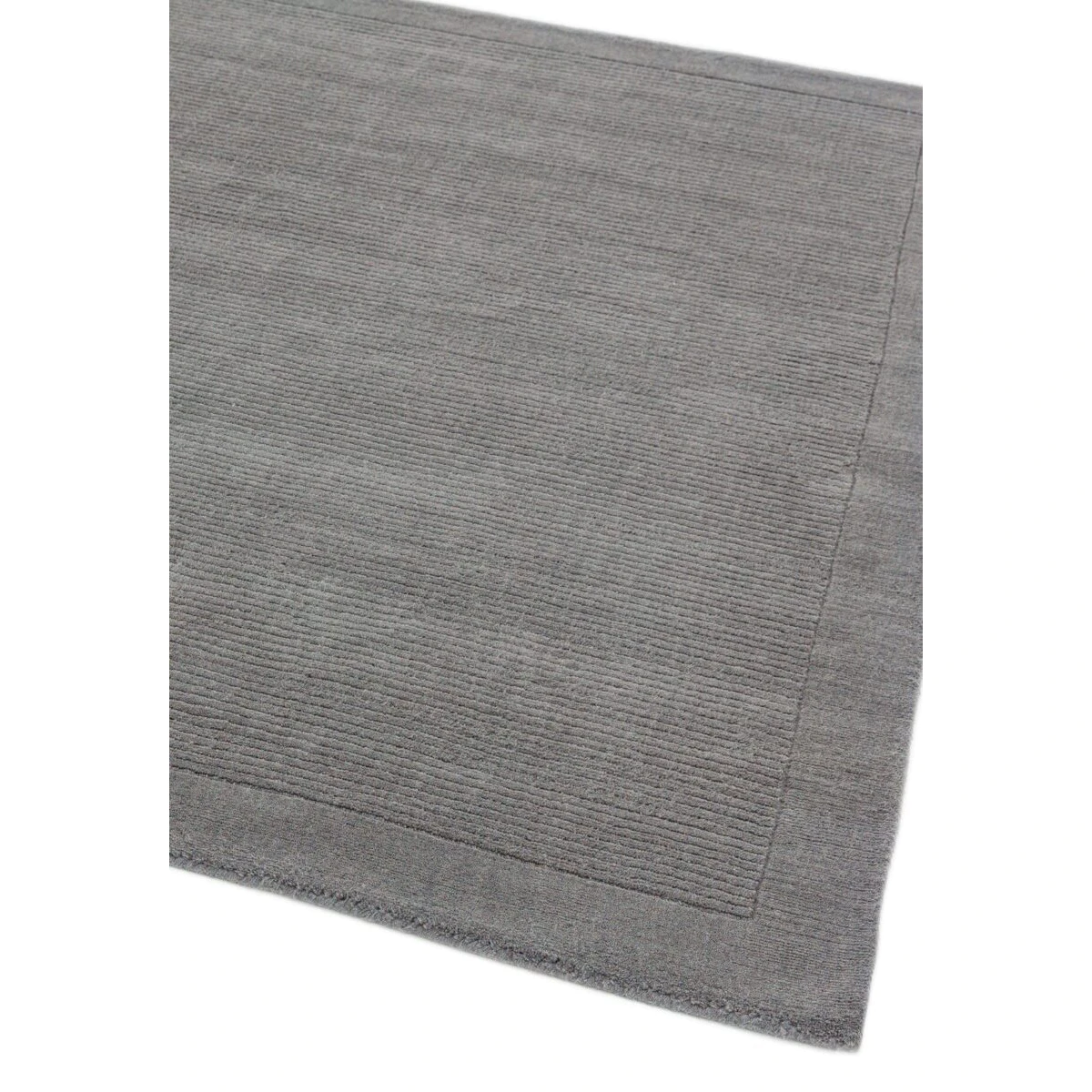 Covor pufos gri din lână lucrat manual modern model uni York Grey 9 mm 80x150 cm YORK080150GREY