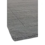 Covor pufos gri din lână lucrat manual modern model uni York Grey 9 mm 80x150 cm YORK080150GREY