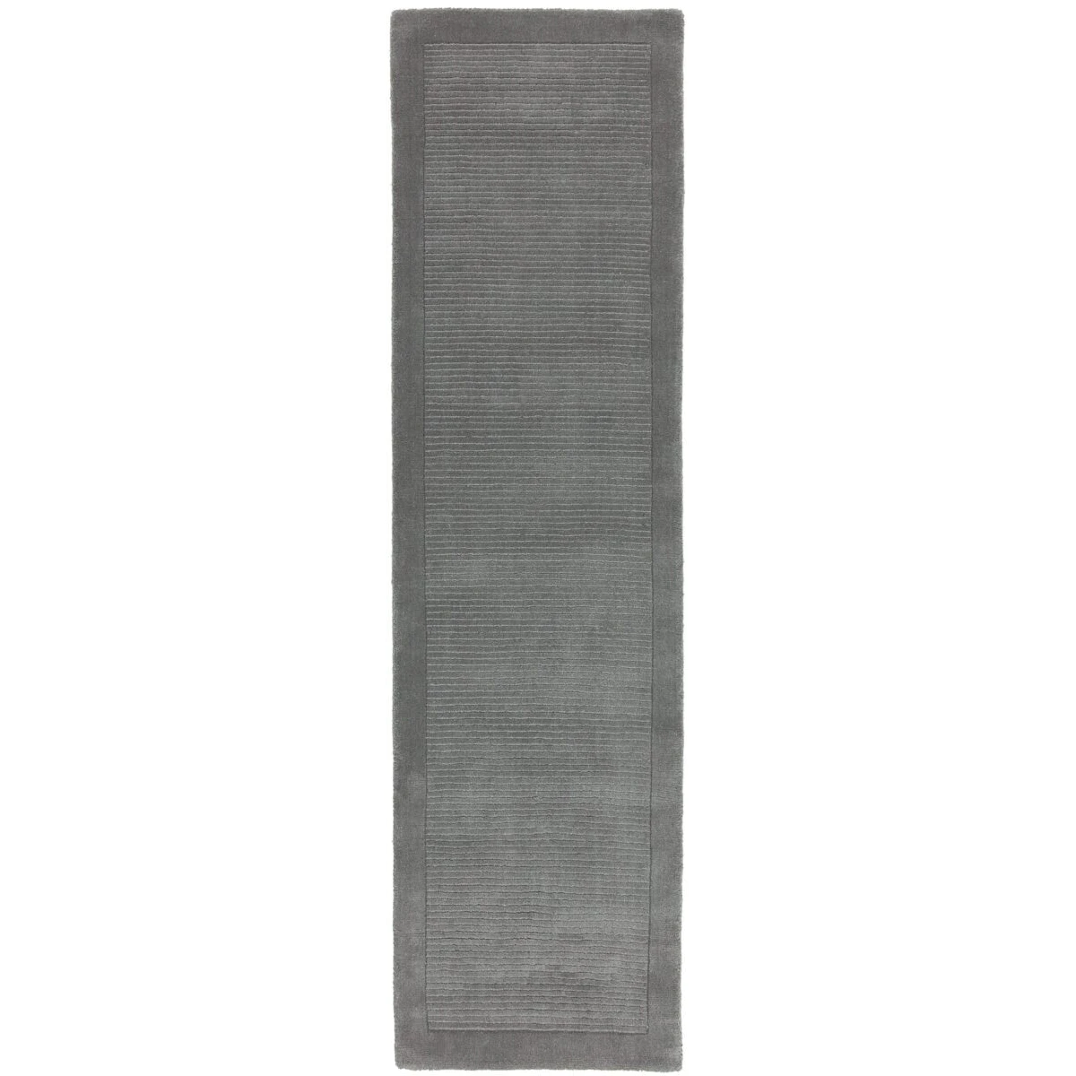 Covor pufos gri din lână lucrat manual modern model uni York Grey 9 mm 80x150 cm YORK080150GREY