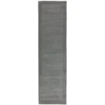 Covor pufos gri din lână lucrat manual modern model uni York Runner Grey 9 mm 068×240 cm YORK068240GREY