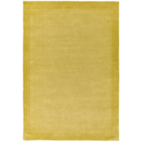 Covor pufos galben din lână lucrat manual modern model uni York Yellow 9 mm 80x150 cm YORK080150YELL
