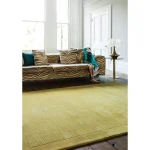 Covor pufos galben din lână lucrat manual modern model uni York Yellow 9 mm 60x120 cm YORK060120YELL