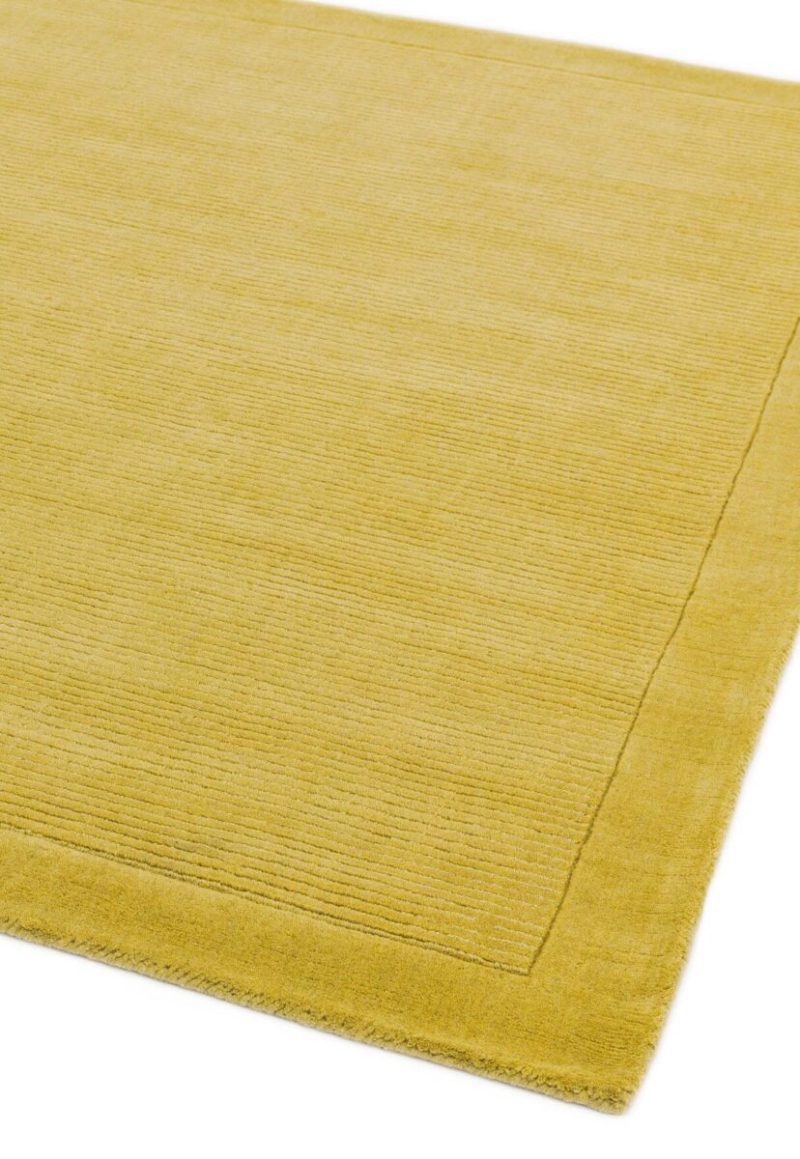Covor pufos galben din lână lucrat manual modern model uni York Yellow 9 mm 60x120 cm YORK060120YELL - imagine 4