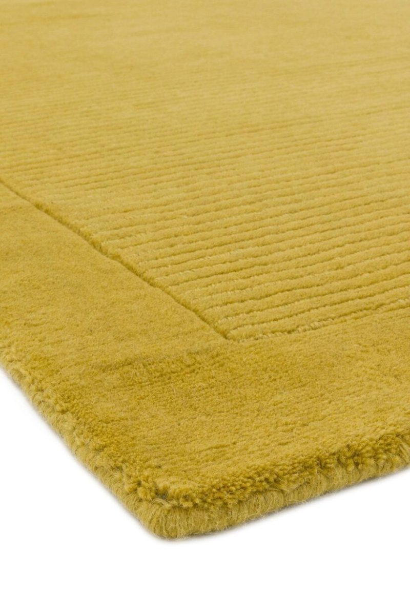 Covor pufos galben din lână lucrat manual modern model uni York Yellow 9 mm 60x120 cm YORK060120YELL - imagine 5