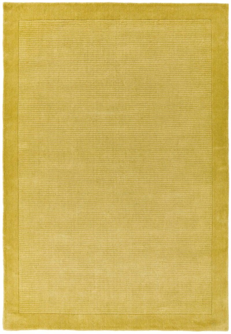 Covor pufos galben din lână lucrat manual modern model uni York Yellow 9 mm 068x240 cm YORK068240YELL
