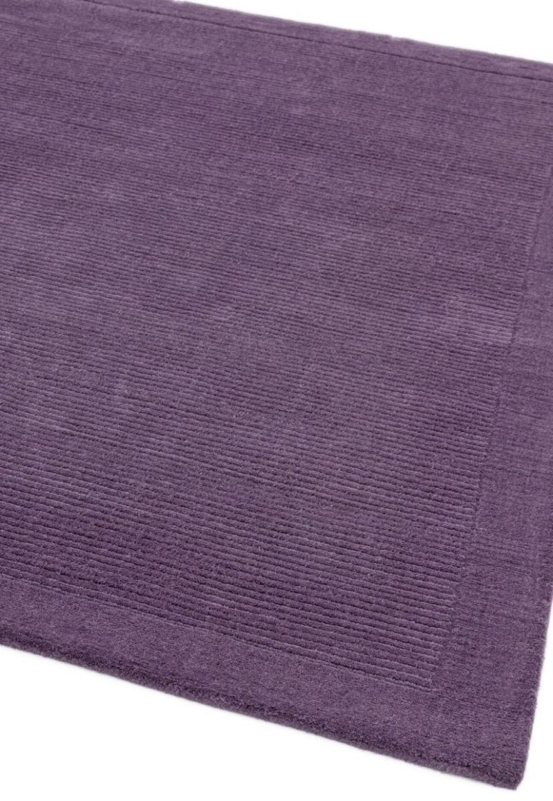 Covor pufos violet din lână lucrat manual modern model uni York Purple 9 mm 160x230 cm YORK160230PURP - imagine 3