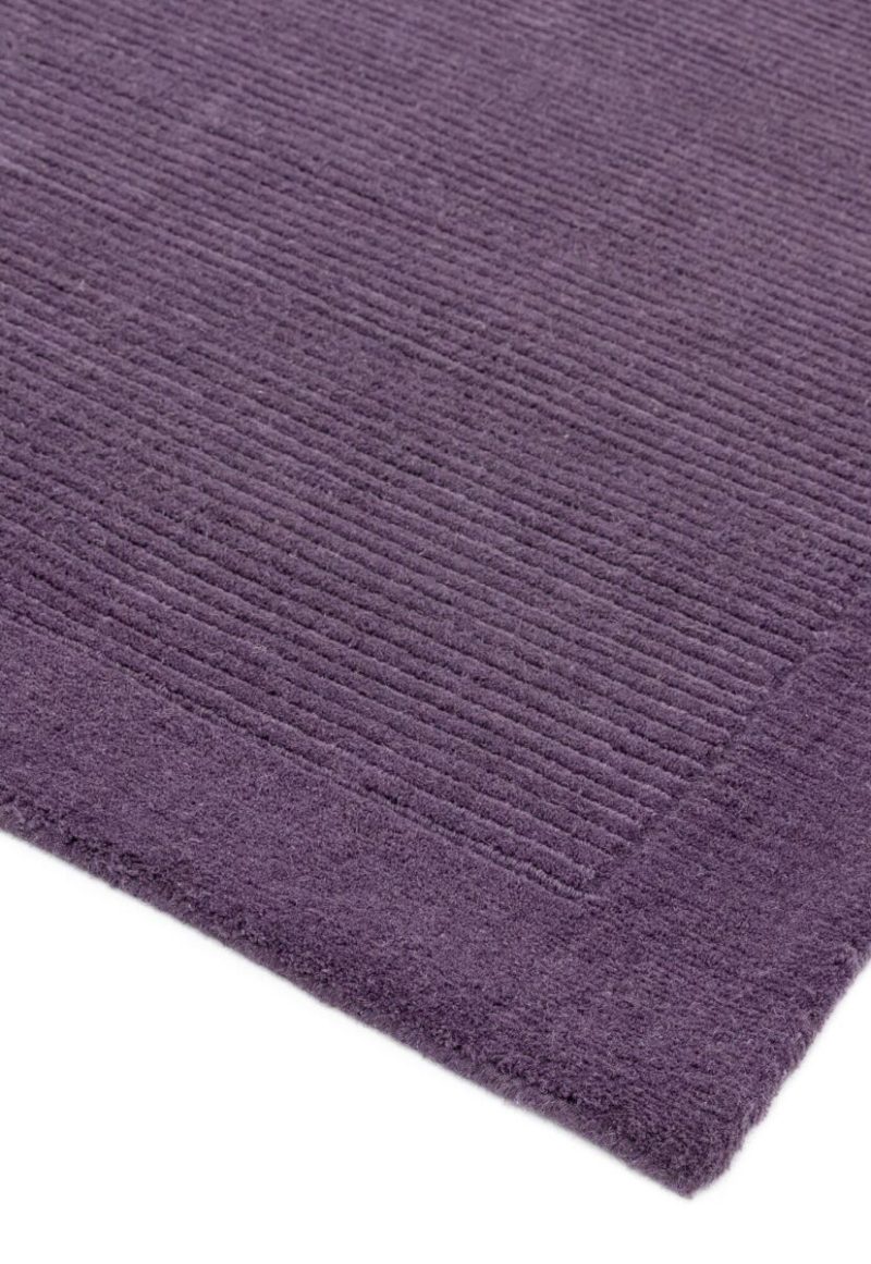 Covor pufos violet din lână lucrat manual modern model uni York Purple 9 mm 160x230 cm YORK160230PURP - imagine 4