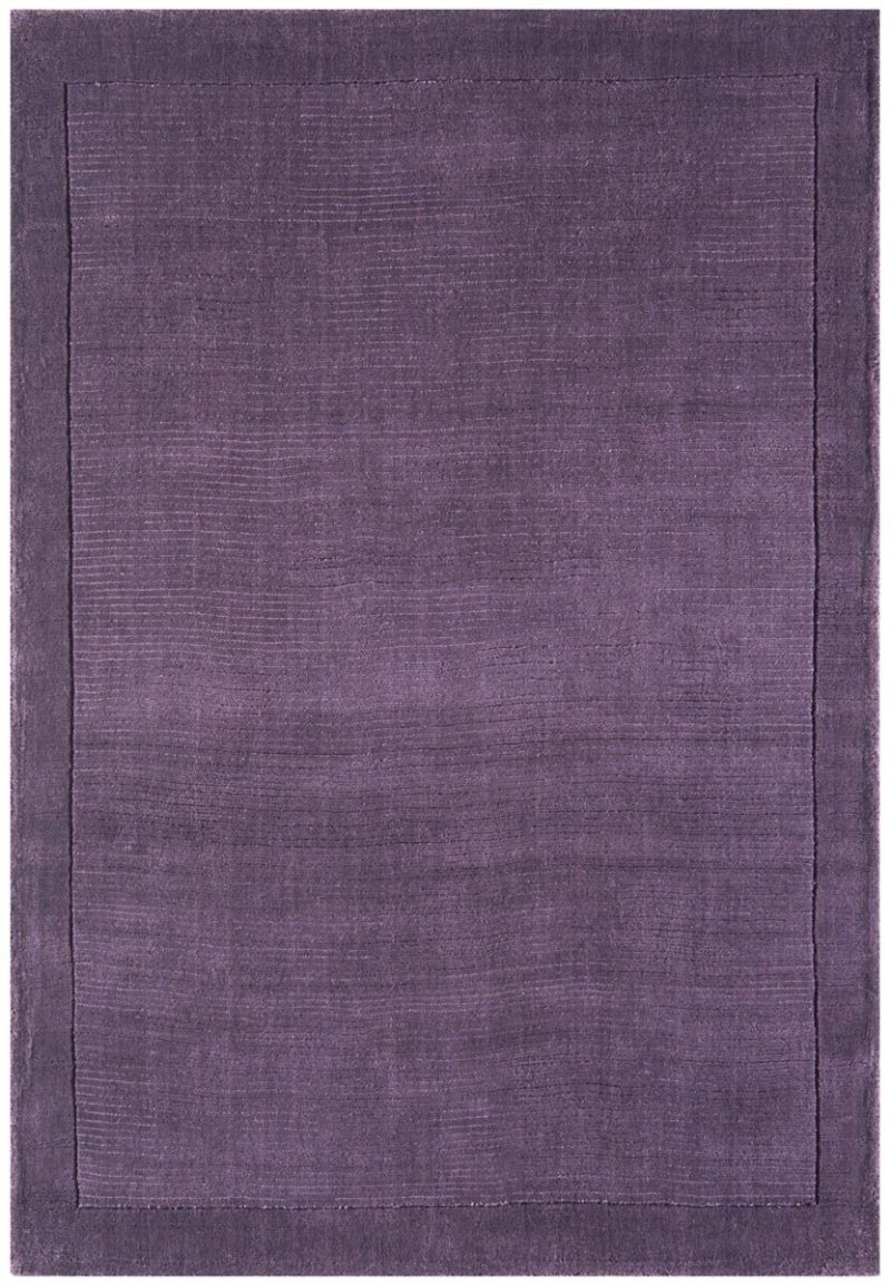 Covor pufos violet din lână lucrat manual modern model uni York Purple 9 mm 200x290 cm YORK200290PURP
