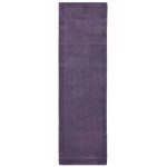 Covor pufos violet din lână lucrat manual modern model uni York Runner Purple 9 mm 068x240 cm YORK068240PURP