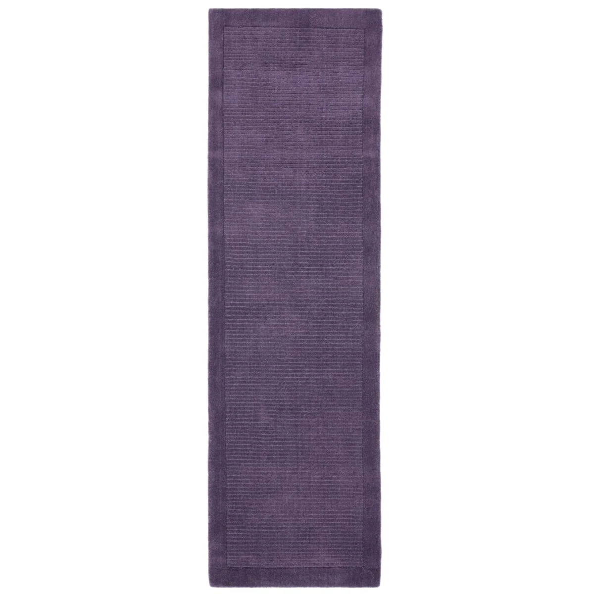 Covor pufos violet din lână lucrat manual modern model uni York Runner Purple 9 mm 068x240 cm YORK068240PURP