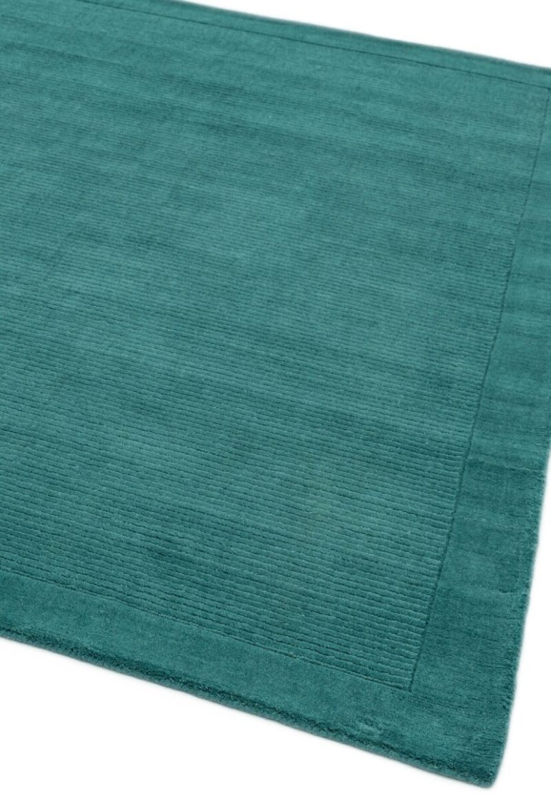 Covor pufos teal din lână lucrat manual modern model uni York Teal 9 mm 80x150 cm YORK080150TEAL - imagine 3